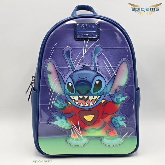 Loungefly Disney Lilo & Stitch Experiment 626 Stitch Blue Mini Backpack New
